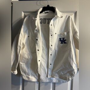 University of Kentucky white denim jacket